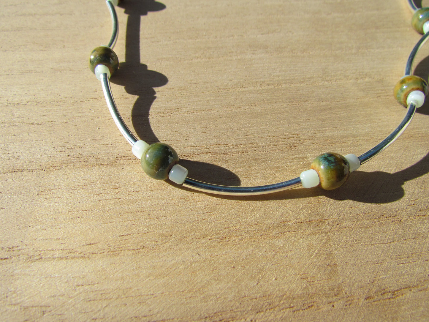 Sea olive beaded necklace