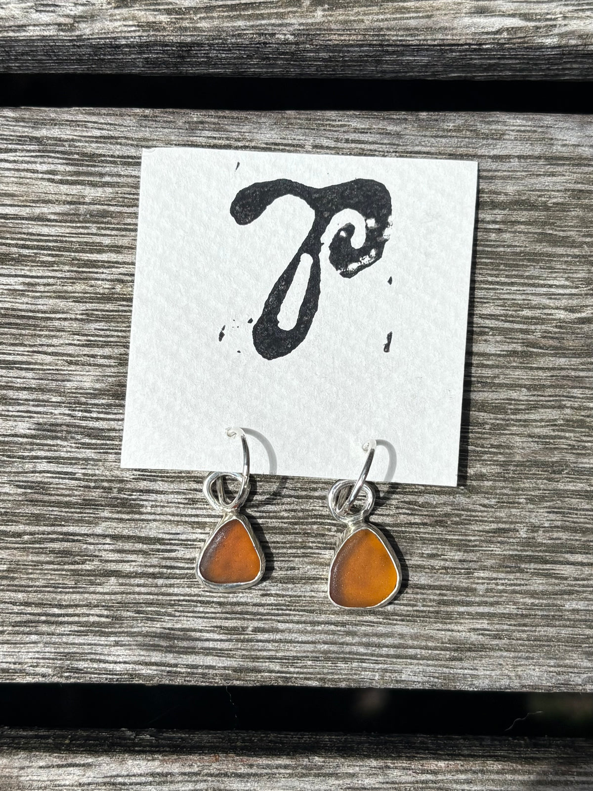10- Brown Seaglass Earrings