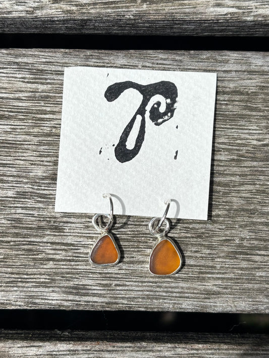 10- Brown Seaglass Earrings