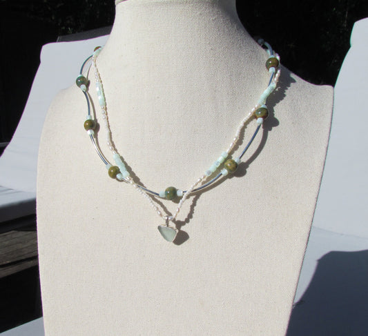 Sea olive beaded necklace
