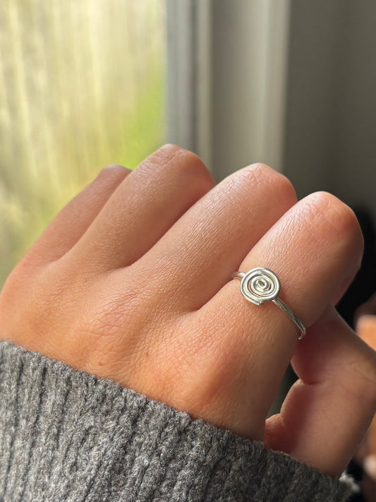 Thin swirl ring- Made to order